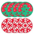 thumbnail image 1 of GOOHOCHY Posavasos de fieltro de 8 piezas con diseño de copos de nieve y árbol de Navidad redondos, 1 of 8