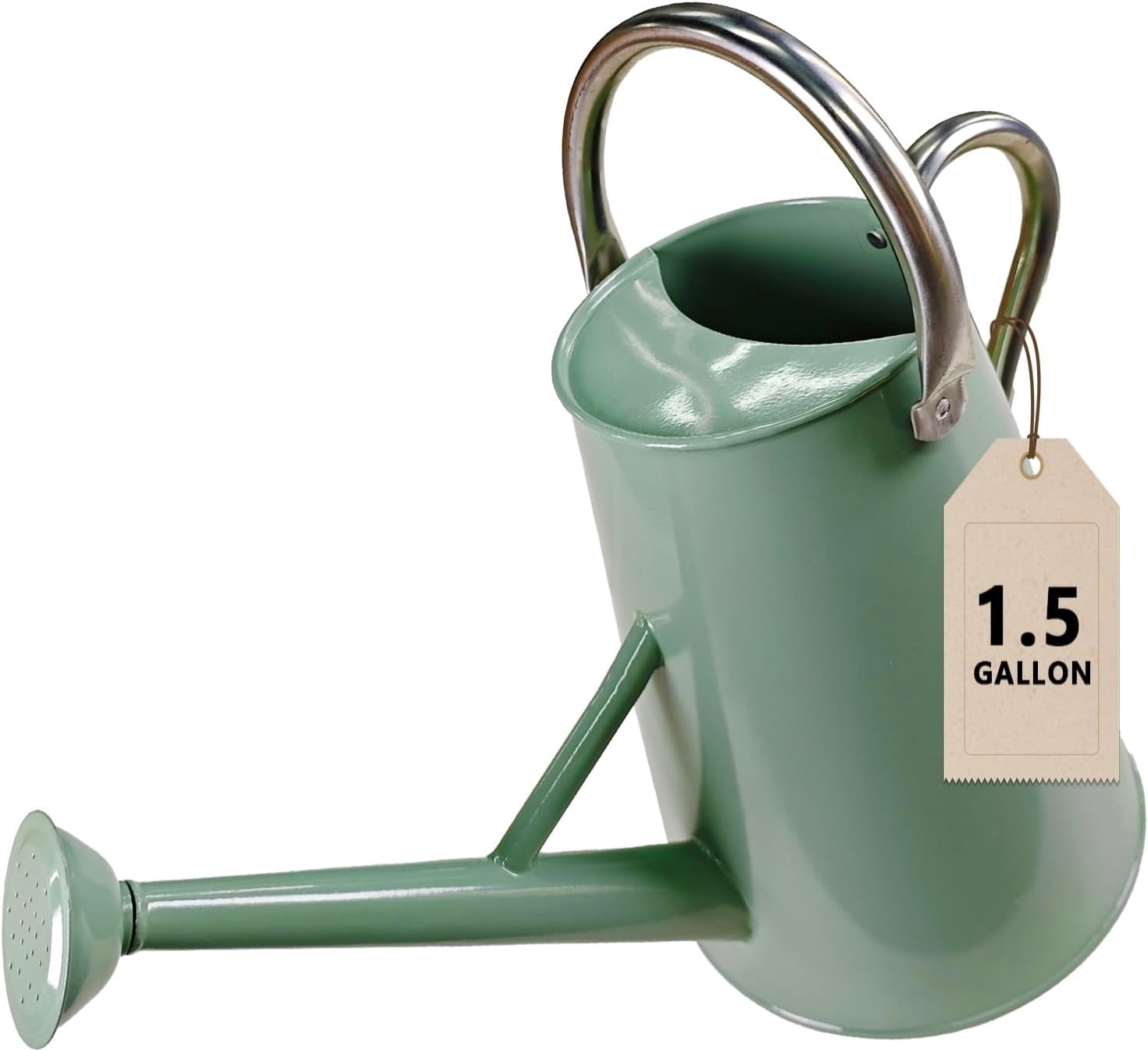 Watering Can for Outdoor&Indoor Plants，1.5 Gallon（5.7L） Metal Watering Can with with Removable Spout，Large Galvanized Steel Garden Flower Water Can Watering Pot with 2 Handles ，Black