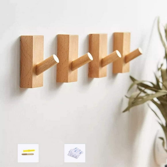 Hooks Wooden Wall Hooks, Hat Rack, Wooden Wall Mounted Hooks, Decorative Hooks