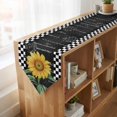 thumbnail image 4 of Sunflower Table Runner Linen Burlap Table Runner 90 Inches Long Yellow Floral Black White Plaid Watercolor Dresser Scarves for Kitchen Island Coffee Dining Party Wedding Banquet Holiday Decor 13"x90", 4 of 8