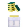 thumbnail image 1 of Dispensador de jabón lavavajillas y soporte para esponja para cocina, recarga instantánea. Blanco, 1 of 9