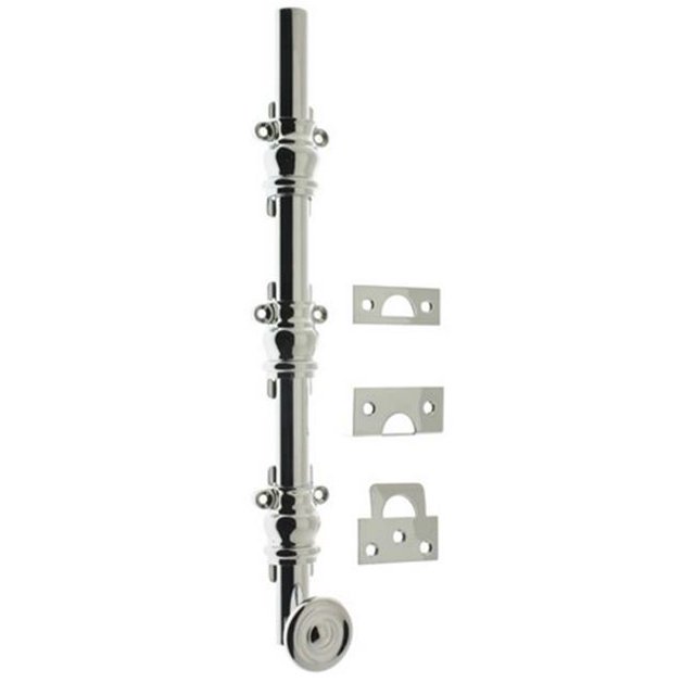 Idh by St. Simons 11212-026 Solid Brass Ornamental Bolt, Polished Chrome - 12 in.