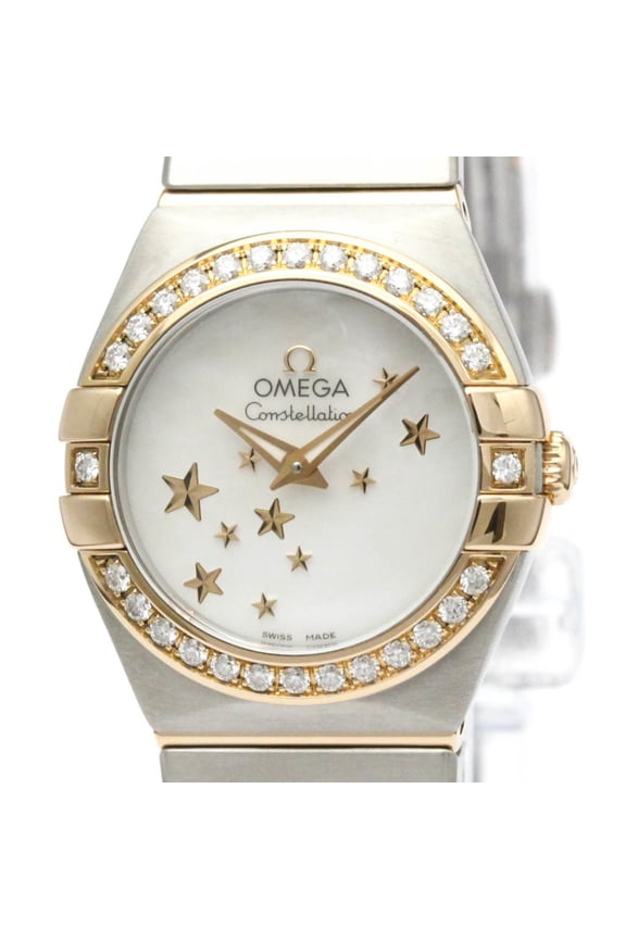 Pre-Owned OMEGA Constellation Brush 18K Rose Gold Steel Watch 123.25.24.60.05.002... (Good)