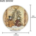 thumbnail image 4 of Coolnut 60" Christmas Snowman Round Tablecloth, Waterproof Stain and Wrinkle Resistant Washable Decorative Table Covers for Kitchen Dining Tabletop Party Outdoor Picnic, 4 of 7