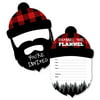 Lumberjack - Channel The Flannel - Shaped Fill-In Invite-Buffalo Plaid Party Invitation Cards with Envelopes - Set of 12