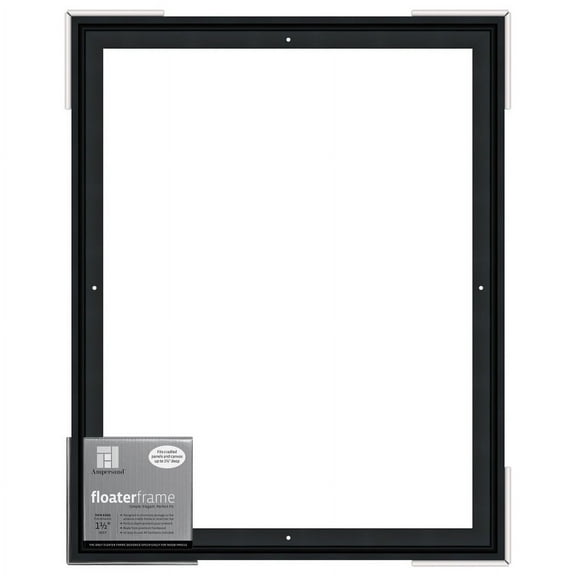 Ampersand Art Floaterframes Thin Edge (1/4" Face) 1-7/8" Frame Profile for 1-1/2" Deep Artwork 16" x 20" Black