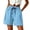 Blue Womens Shorts, variant on Womens Cargo Shorts Casual Hiking Mid Rise Drawstring Elastic Waisted Straight Leg Going Out Short for Women with Pockets