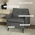 thumbnail image 4 of HOMCOM Fauteuil d'Appoint avec Dossier Capitonné et Pattes en Acier pour Salon, 4 of 10