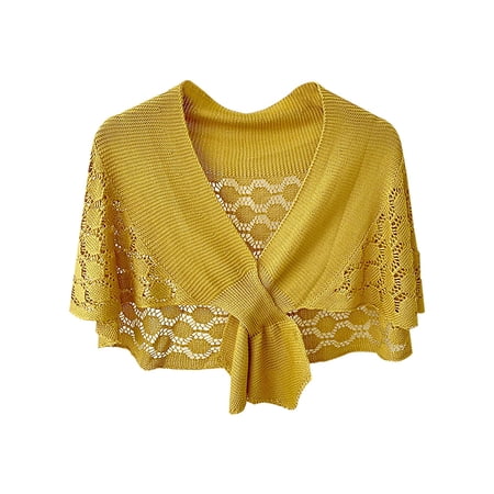 QASIEATN Wraps for Women Thin Fashionable and Versatile Women s Hollow Knitted Short Shawl Summer Spring Trendy Clothing Accessories