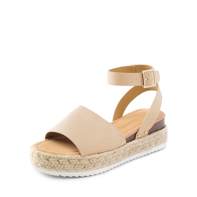 Sandalias Plataforma con Cuña Espadrille para Mujer DREAM PAIRS en Nude