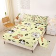 thumbnail image 2 of Manfei Lovely Puppy Queen Sheets, Dog Bone Paw Queen Sheet Sets, Yellow, 4-Piece, 1 Flat Sheet, 1 Fitted Sheet and 2 Pillowcases, 2 of 6
