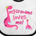 thumbnail image 4 of Inktastic My Grandma Loves Me Girls Dinosaur Girls Baby Bib, 4 of 4