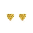 thumbnail image 3 of 1.0 Ct Heart Cut Studs Yellow Natural Citrine 18K Rose Solid Solid Gold Everyday Dainty Earrings Screw Back, 3 of 7