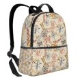 thumbnail image 2 of Lsque Vintage Nautical Pattern Backpack – School Travel Canvas Daypack with Ergonomic Padded Straps, Multiple Compartments & Leather Handle, 2 of 5
