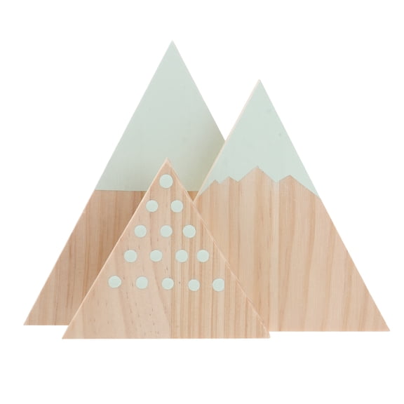 CIMAXIC Chic Green Wooden Decoration Triangular Ornament for Home or Office with Simple Creative Design 3PCS