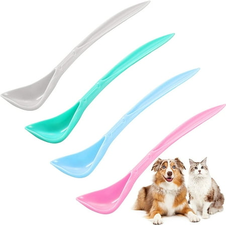 4 Pieces Pet Food Can Spoons Dog Cat Can Spoons Long Handle Dog Can ...