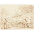 thumbnail image 2 of George Cruikshank 14x11 Gold Ornate Wood Frame and Double Matted Museum Art Print Titled - ‘Taking the Air’ in Hyde Park (Verso) (1865), 2 of 4
