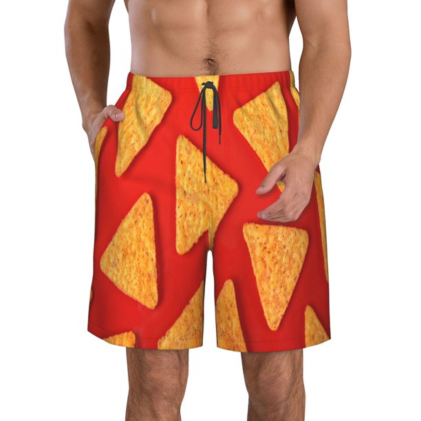 Fotbe Tortilla chips Trajes de Baño Estampados para Hombre, Shorts de Verano de Secado Rápido, Ropa de Playa, Bañadores-X-Large