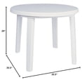 thumbnail image 2 of Round Patio Dining Table 36", White Resin Outdoor Table, Weather Resistant, UV Protection, Poolside & Beach Use, Stable Legs, 2 of 8