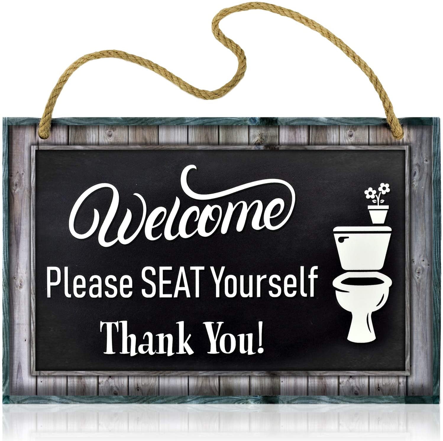 Funny Restroom Sign for Bathroom Please Seat Yourself 11.5