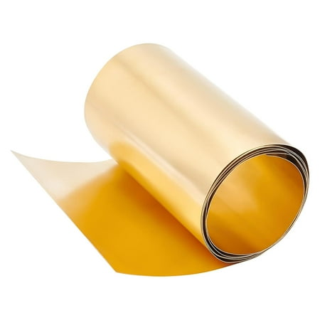 32 Gauge Copper Roll Weather Proof Brass Sheet Copper Foil Gold Color Copper Sheets for Mechanical Machining Making Cutting Precision - 39x4Inch DIY
