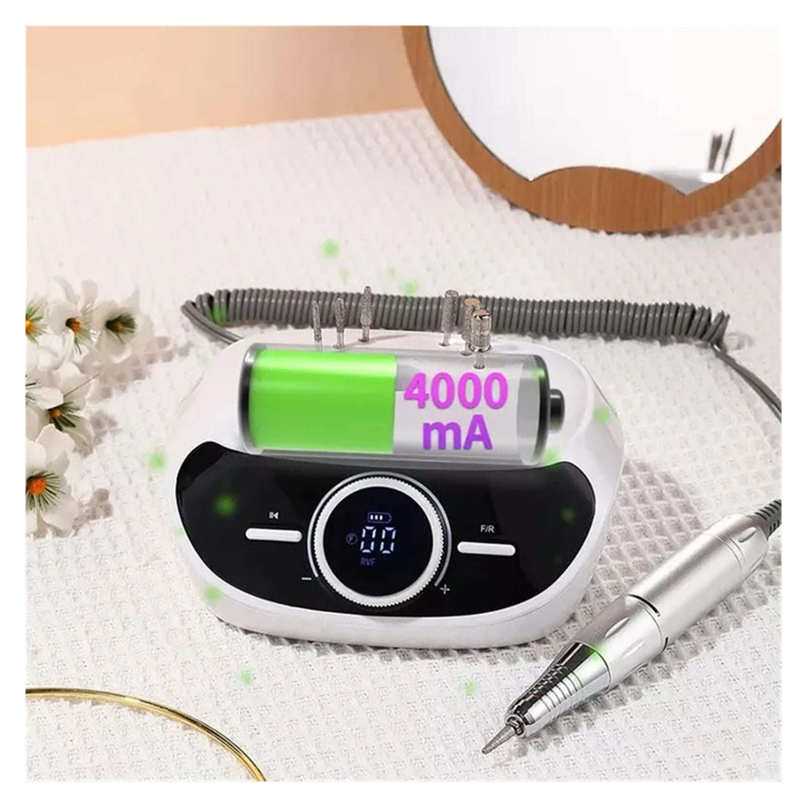 35000RPM Electric Nail Drill Machine, Nail Salon Tool ,Rechargeable Manicure Pedicure Machine, Low Vibration Professional Electric Nail Drill ,Low Noise