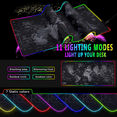thumbnail image 3 of 31.5"X12" Large Gaming Mouse Pad for Desk, RGB Mouse Pad with 11 Lighting Modes, Quality World Map Mouse Pad with Durable Strip Lighting, Waterproof LED Mouse Pad with Non-Slip Rubber Base, 3 of 8