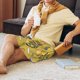 thumbnail image 5 of Balery White Wine Seamless Pantalones cortos de pijama de punto de algodón para hombre con cinturilla y bolsillos-Small, 5 of 6