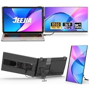 JEEJIA 15.6" Laptop Screen Extender, 1080P FHD Dual Portable Monitor, Plug and Play Display for 13-17" Laptop, Works with Mac, Windows, Android, Chrome