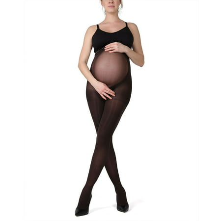MeMoi Microfiber Opaque Maternity Tights | Pregnancy Support Hose Small/Medium / Dark Chocolate MA (Best Support Hose For Pregnancy)