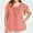 Pink, variant on Sevevn Fashion Woman Casual V-Neck Solid Print Lace Short Sleeve T-Shirt Summer Plus Size Tops
