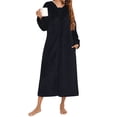 thumbnail image 2 of MSJUHEG Womens Pajamas Pajamas For Women Flannel Robe Zipper Front Robes Full Length Bathrobe Flannel Fleece Robes Winter Warm Housecoat Nightgown Sleepwear Pajamas Womens Pajama Sets Black Xl, 2 of 4