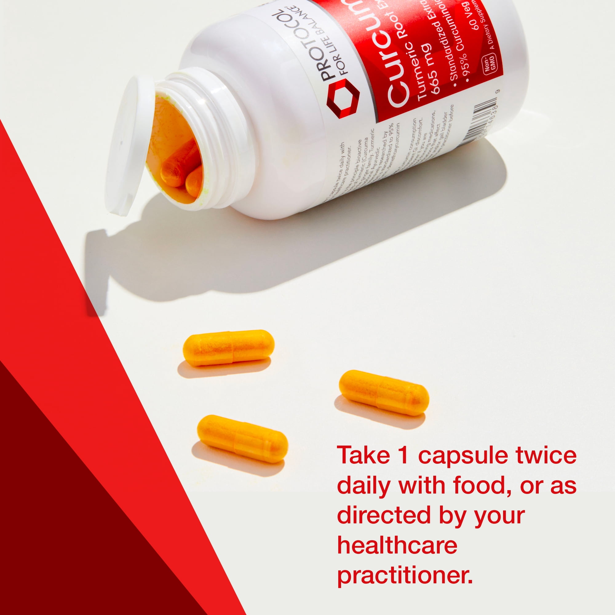 Protocol for Life Balance Curcumin 665 mg - Turmeric Root Extract - 60 Veg Caps