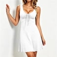 thumbnail image 4 of Bxsruta Womens Tank Dress Casual Summer Sundress Tie Front Flared Mini Dress, 4 of 8