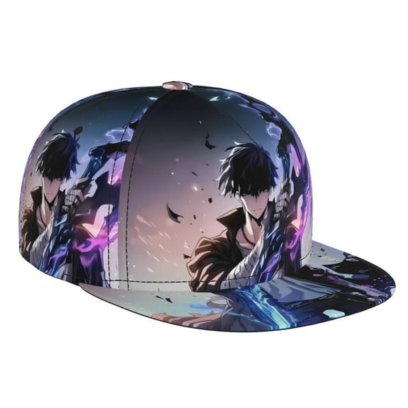 Solo Leveling Sung Jinwoo Baseball Cap For Men, Women & Kids, Classic Flat Brim Hat Hip Hop Trucker Hat Adjustable Snapback Hat