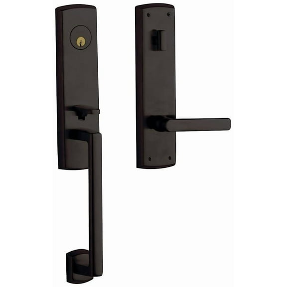 Baldwin 85387102RENT Estate Soho Single Cylinder Handleset for Right Handed Door, Oil Rubbed Bronze