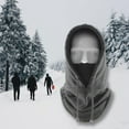 thumbnail image 3 of Gorro cálido de invierno,Pasamontañas de invierno con capucha de forro y máscara de esquí,Gorro y bufanda con protección térmica para el rostro para climas fríos,Gorro de, 3 of 8