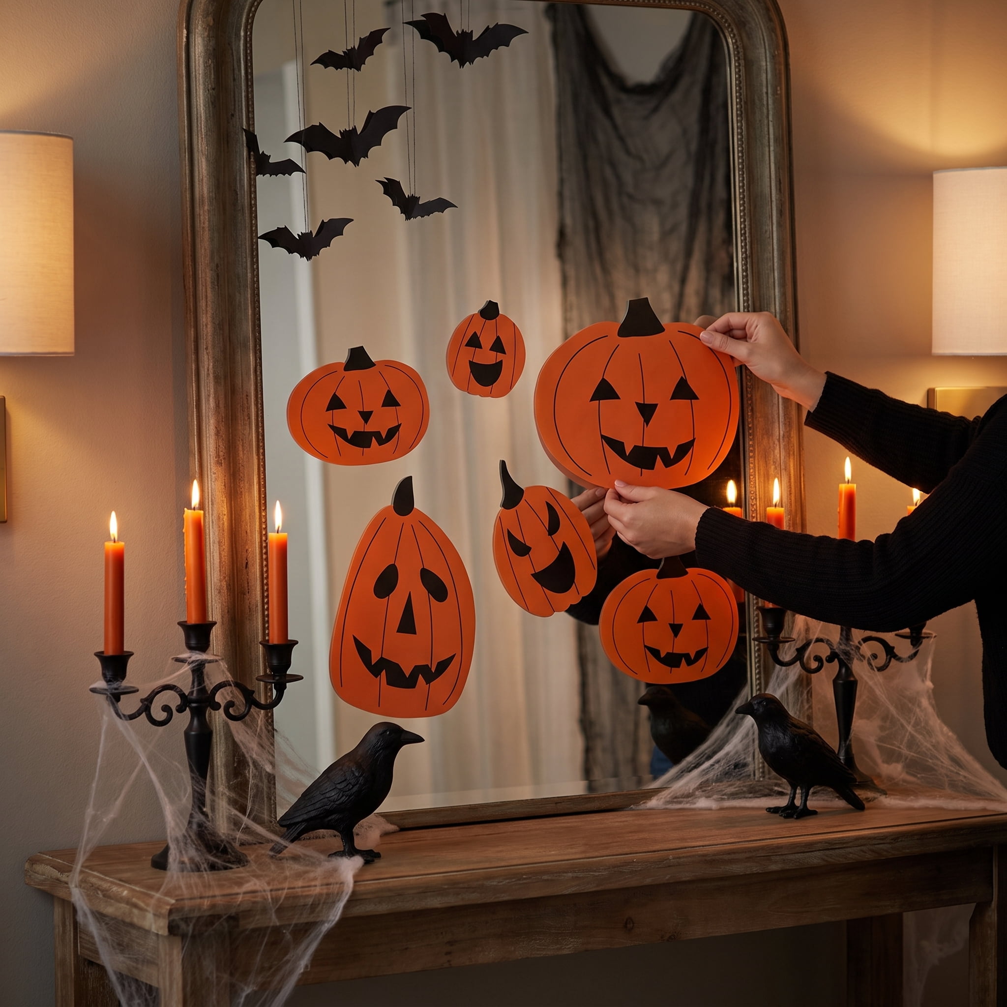 Jack-o'-Lanterns Window Clings, Multicolor, 11.75" x 17", Halloween by Way To Celebrate