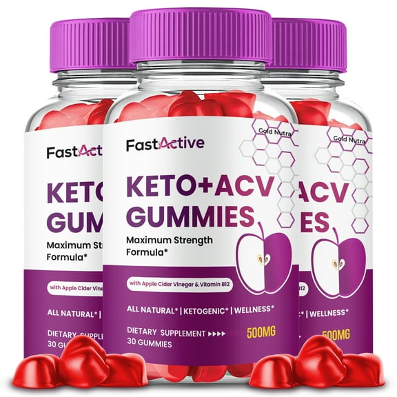 (3 Pack) Fast Active Keto ACV Gummies, FastActive ACV Supplement for Men and Women Gummy Gomitas Keto Plus ACV, 3 Month Supply