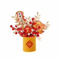 thumbnail image 1 of Abbraccia Contenedor de la fortuna para Año Nuevo chino, arreglo de flores de peluche, decoración de escritorio, 1 of 6