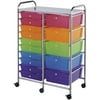 Alvin Storage Cart 15-Drawer (Standard and Deep) Multi-Colored