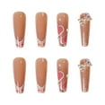 thumbnail image 2 of Long Coffin Press on Nails 24pcs,Brown Glossy Finish Fake Nails,Red Heart Print,DIY Artificial False Nail Full Cover Art Nails Kit for Women Girls Daily Holiday Appointment Valentine's Easter, 2 of 7