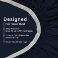 thumbnail image 6 of Loomsnest 100% Long Staple Cotton 400 Thread Count Sateen Sheet Set, Wrinkle Resistant, Deep Pocket, Fits up to 18", Full, Navy, 6 of 10