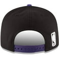 thumbnail image 4 of Men's New Era Black/Purple Los Angeles Lakers 2-Tone 9FIFTY Adjustable Snapback Hat, 4 of 5