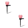 thumbnail image 3 of Wosthever Jardín IPX5 Impermeable con energía solar Luz de estaca Camino Plástico en forma de corazón Lámpara LED Encendido / apagado Rosado 2piezas, 3 of 6