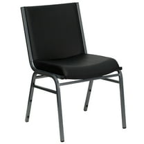 Flash Furniture Hercules Series Adult Heavy-Duty Vinyl Stacking Waiting Room Chair, Black