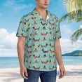 thumbnail image 2 of Lsque winter ski Dachshund pattern Hawaiian Shirt for Men, Unisex Summer Beach Casual Short Sleeve Button Down Shirts-3X-Large, 2 of 9