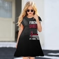 thumbnail image 2 of Quealent 4th of July Dress Girls Dresses Summer Swing Short Sleeve Casual Clothes for Little Kids Independence Day Outfits Black,4-5 Years, 2 of 4