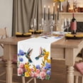 thumbnail image 2 of Table Runners 60 Inches Long Dress Scarves, Hummingbirds Farmhouse Kitchen/Dining Table Runner, Small Coffee Tablerunners, Spring Summer Watercolor Flowers Plant 13x60 Inch, 2 of 9