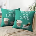 thumbnail image 3 of LALILO Throw Pillow Covers Drink More Coffee You Can Menu Shop Bar Cushion Cover 18" x 18", 2 Pack, 3 of 6